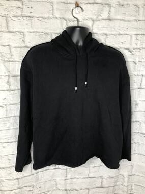 Fundamental Coast Women's XL Phantom Black Kelly Crop Hoodie Oversized Grunge
